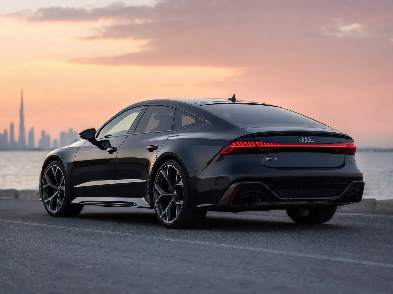 Audi RS7 rear three-quarter view
