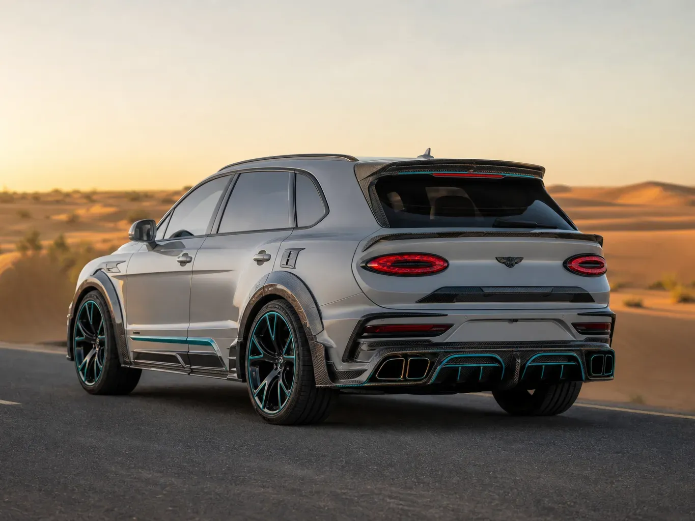 Bentley Bentayga Mansory rear three-quarter view