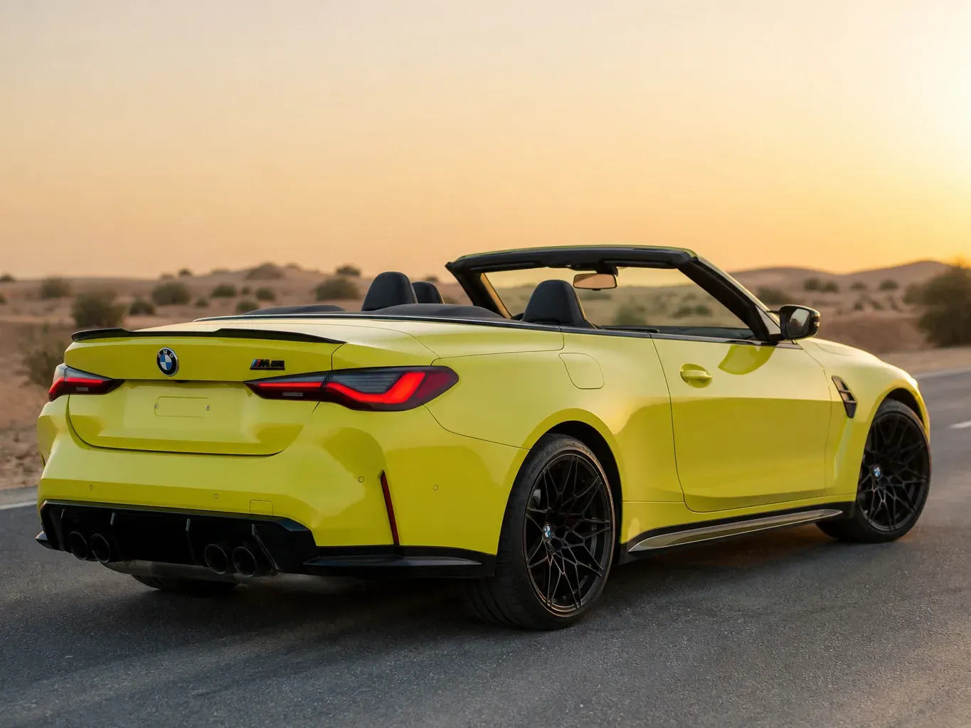 BMW M4 Competition rear three-quarter view