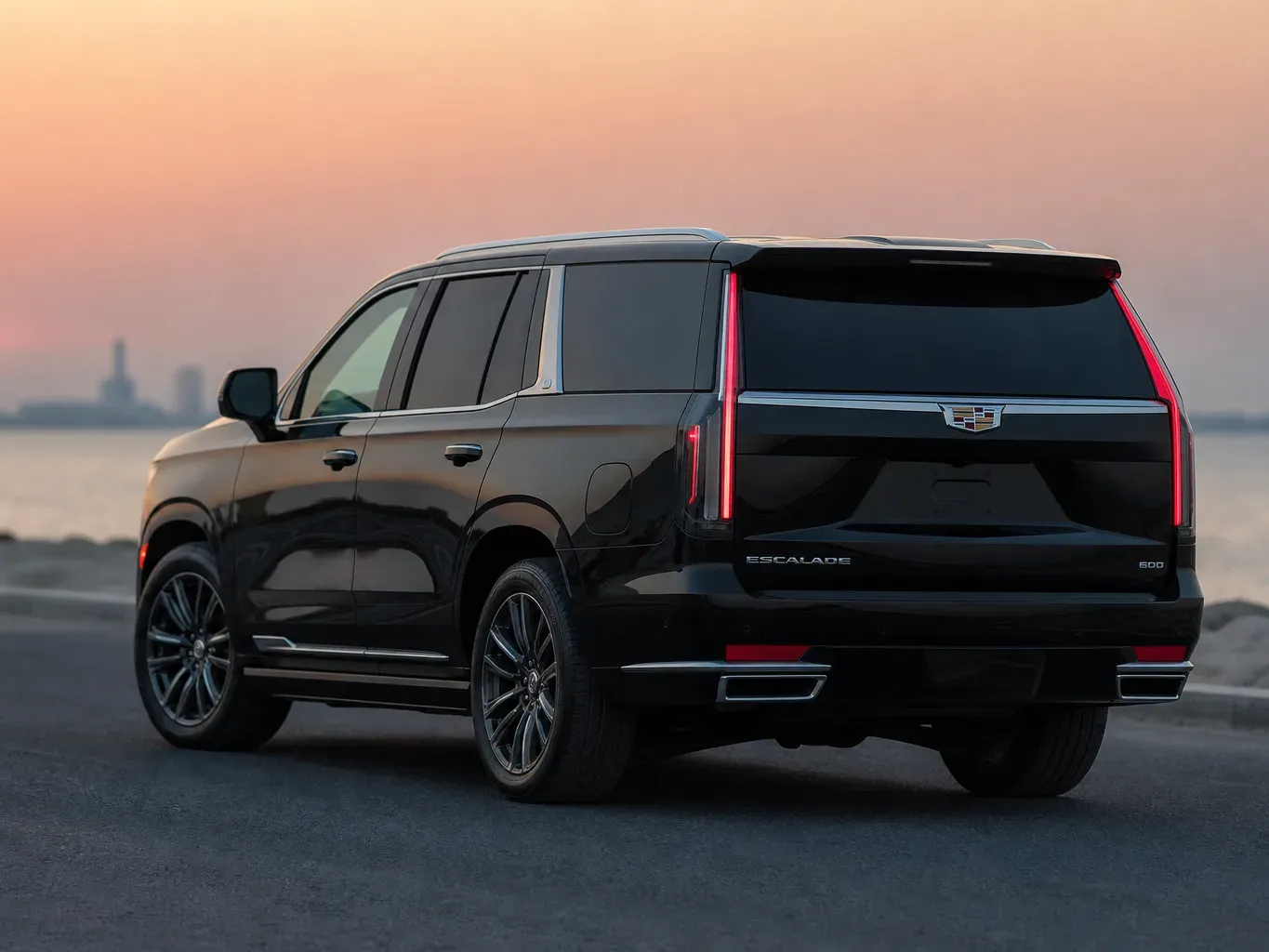 Cadillac Escalade Sports Platinum rear three-quarter view