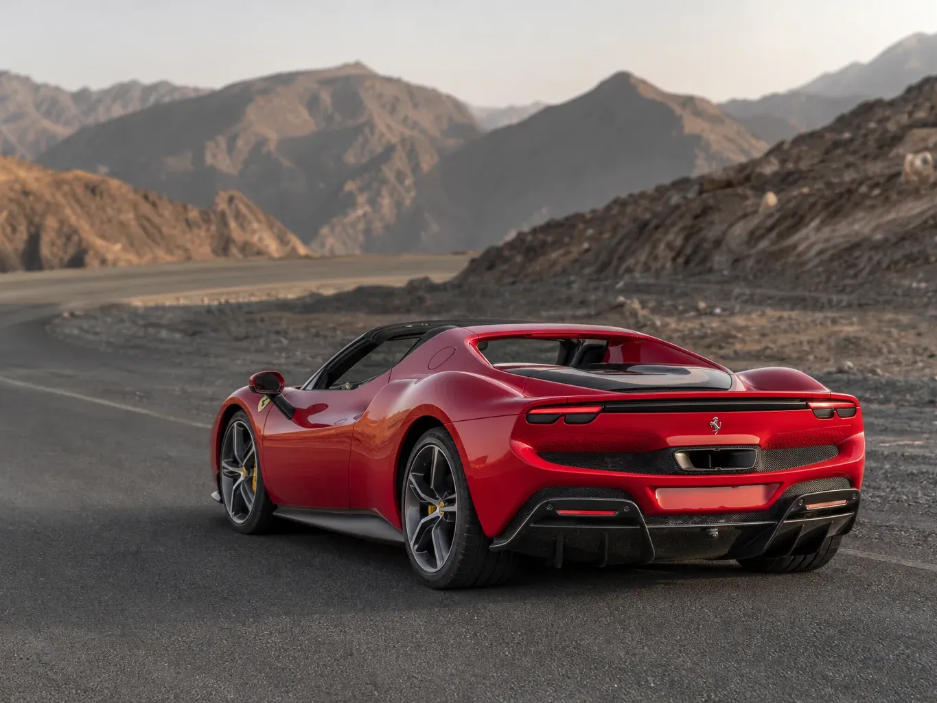 Ferrari 296 GTS Spyder rear three-quarter view