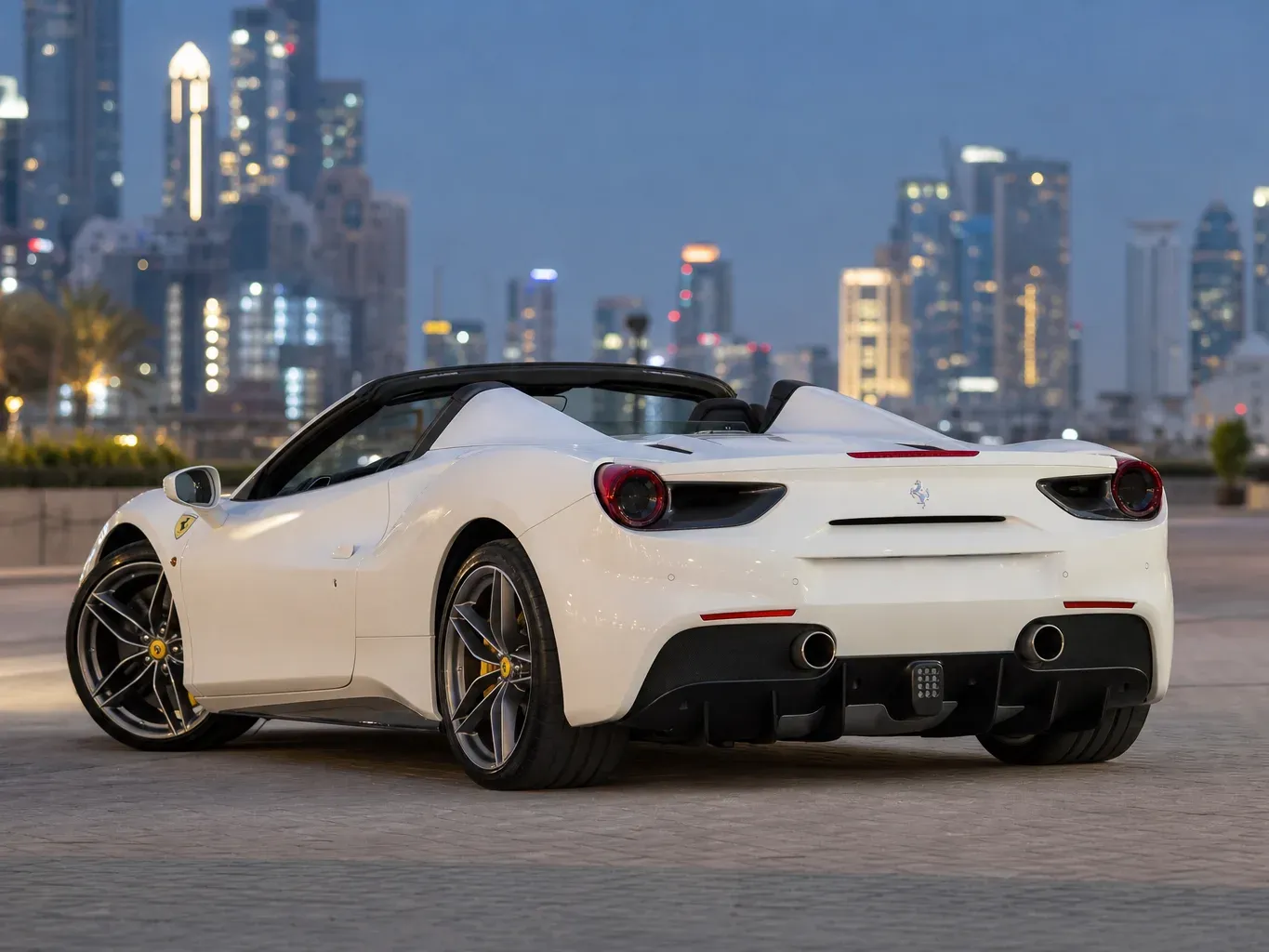 Ferrari 488 Spyder rear three-quarter view
