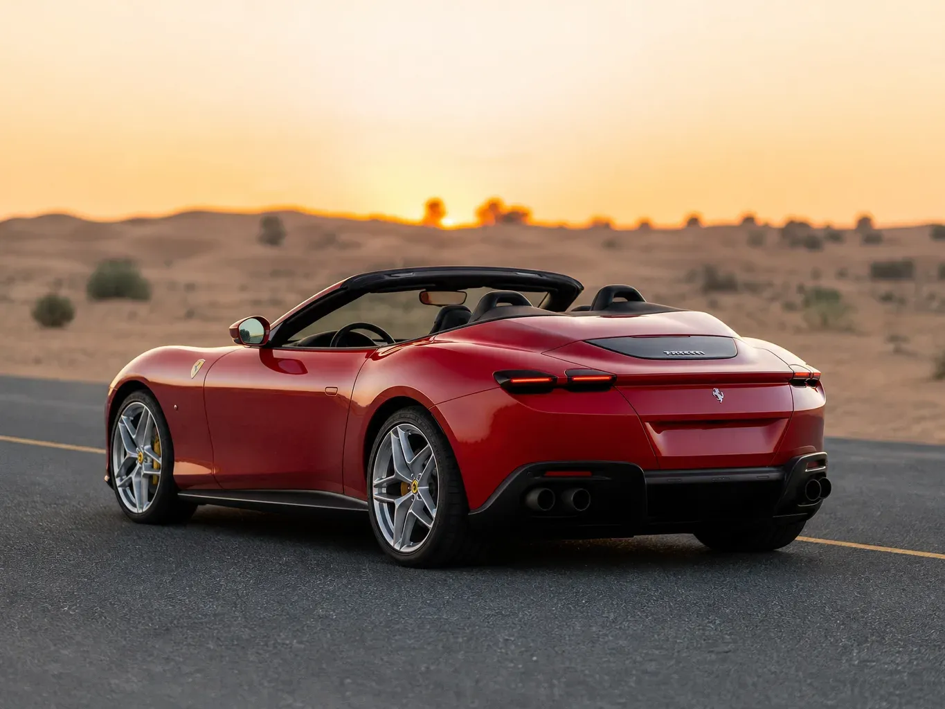 Ferrari Roma Spyder rear three-quarter view