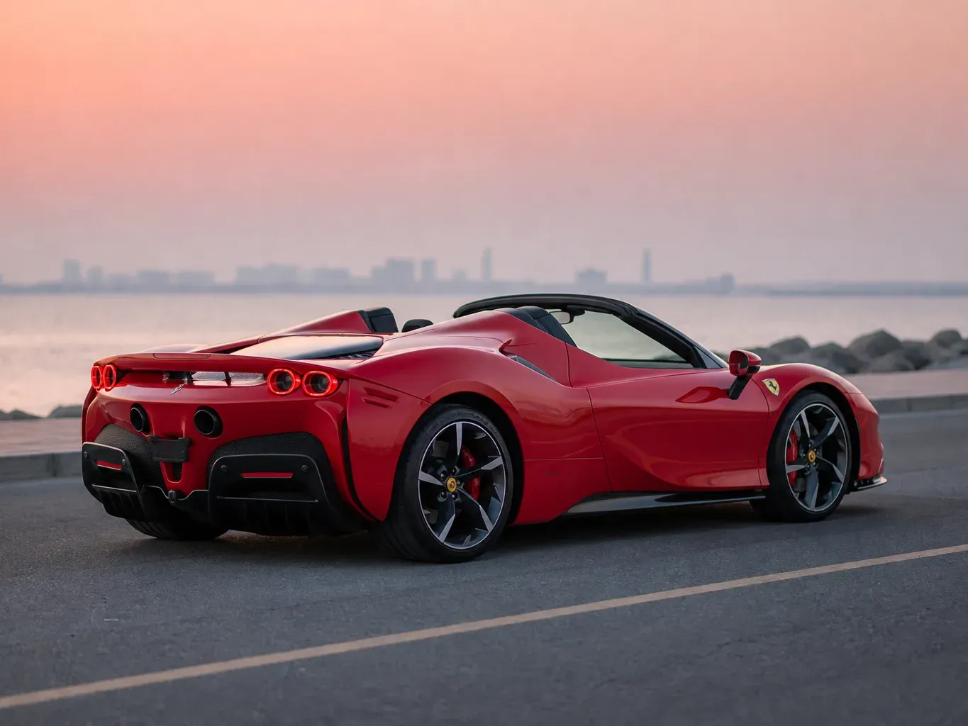 Ferrari SF90 Spyder rear three-quarter view