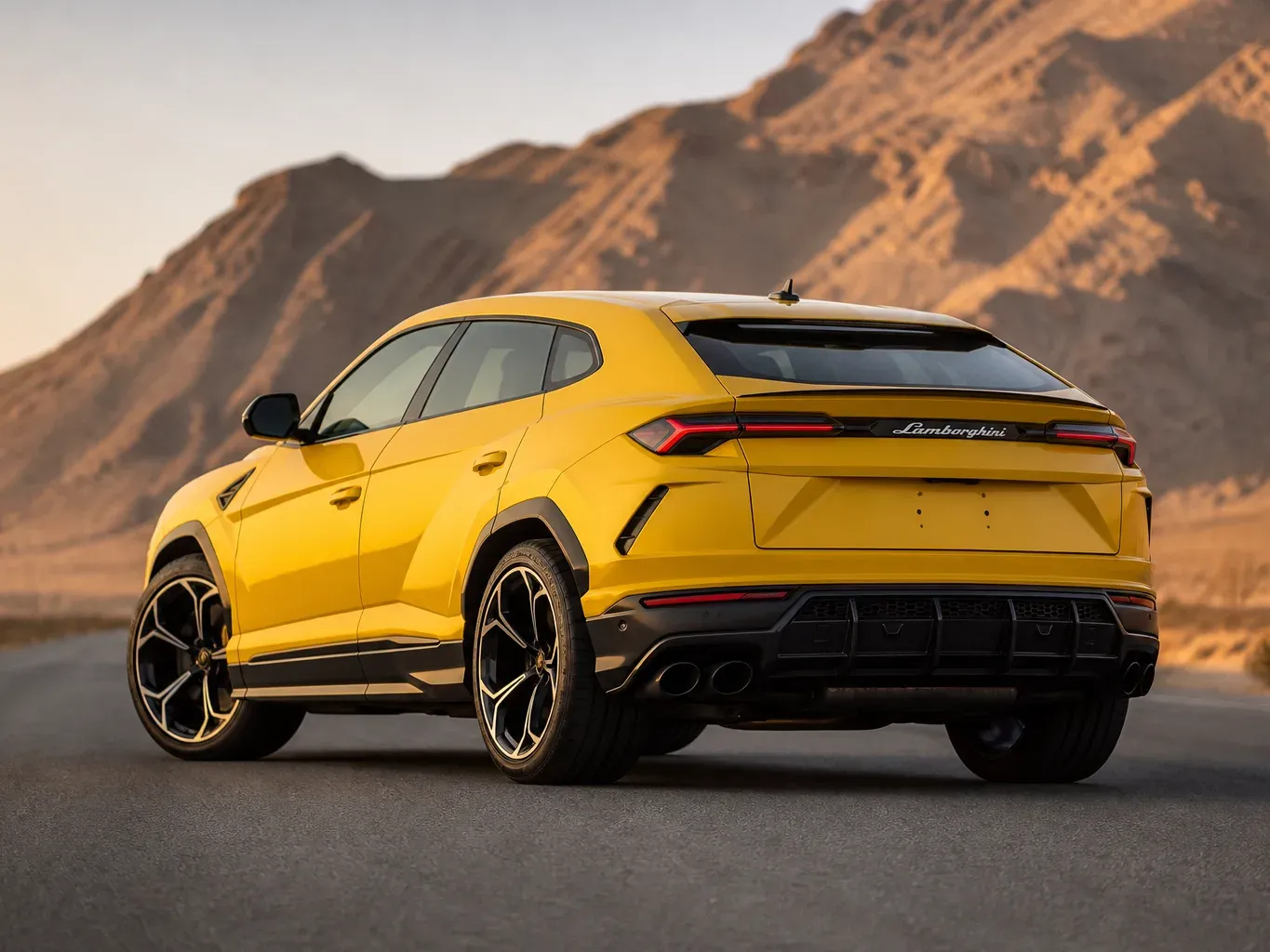 Lamborghini Urus Yellow rear three-quarter view