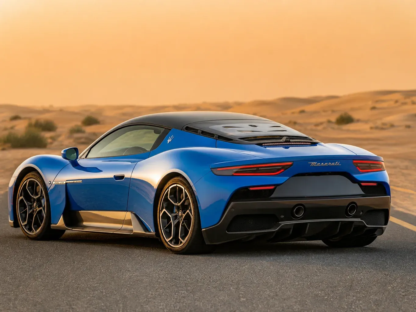 Maserati MC20 rear three-quarter view
