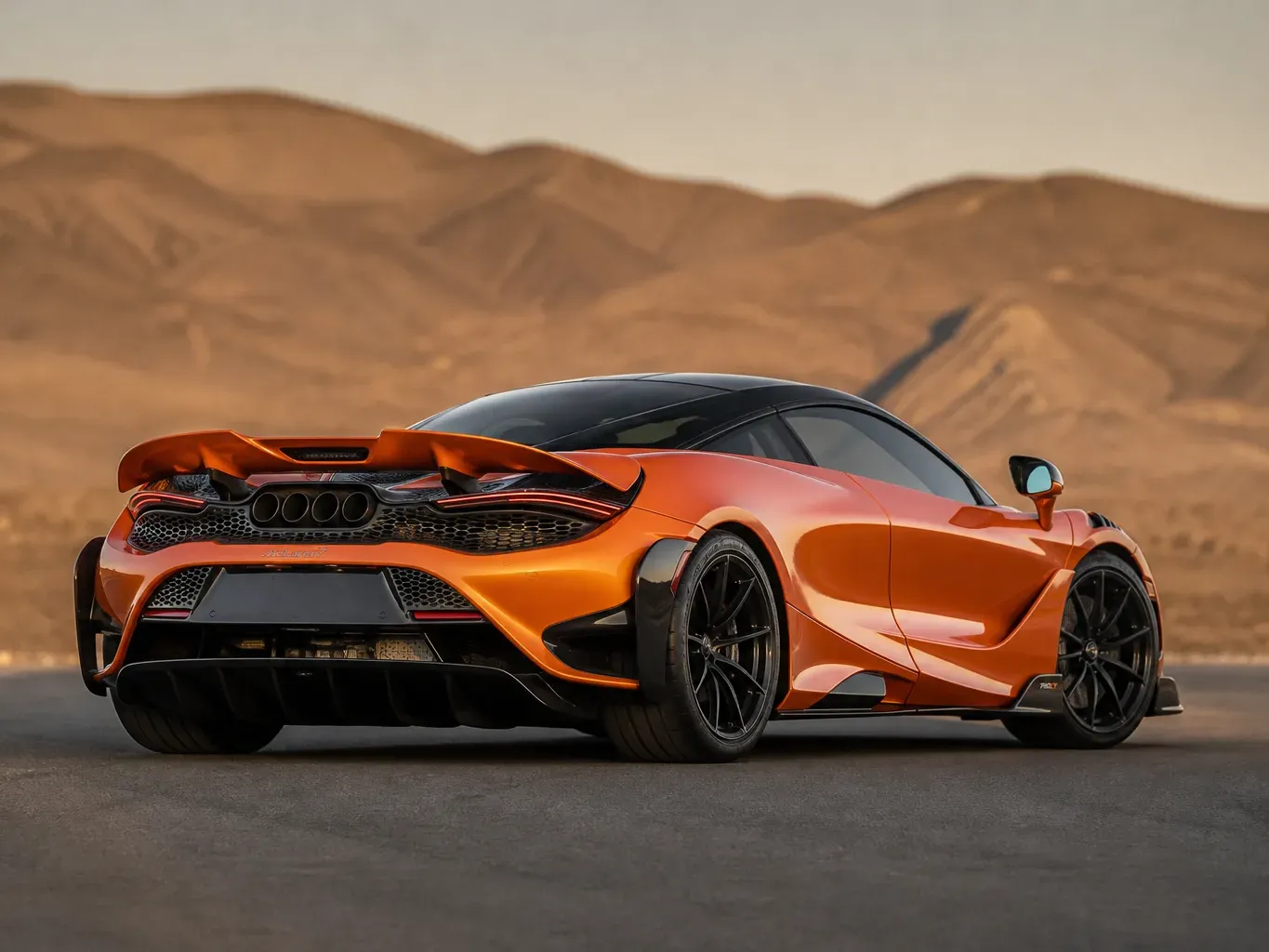 McLaren 765LT rear three-quarter view