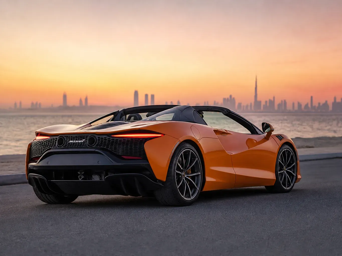 McLaren Artura Spyder rear three-quarter view