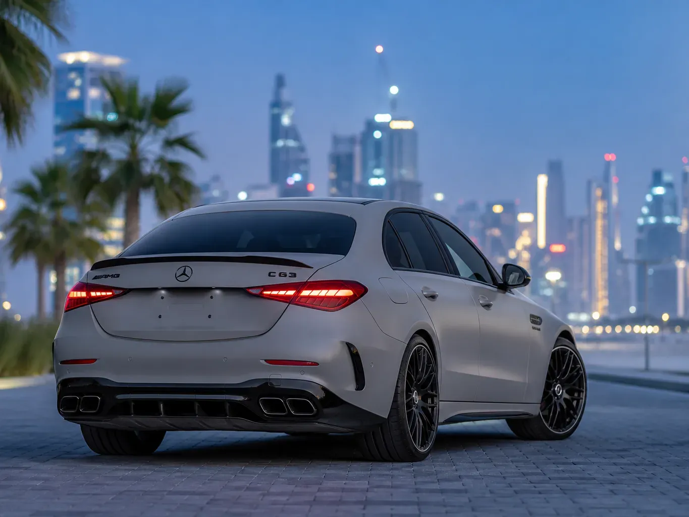 Mercedes-Benz AMG C63 rear three-quarter view