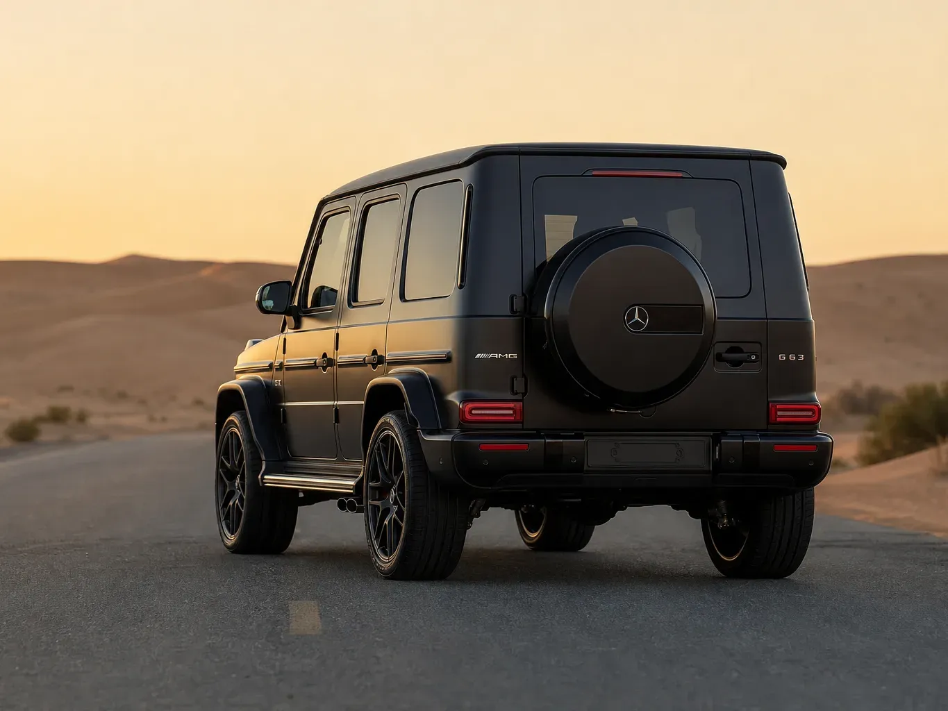 Mercedes-Benz AMG G63 Matte Black rear three-quarter view